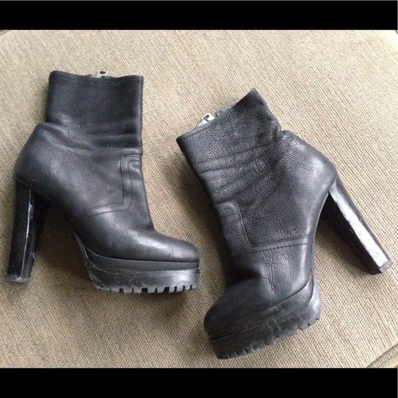 All Saints Shoes - Authentic All Saints Leather Black Moto Boots US 8